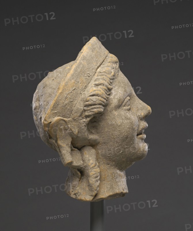 Head of a Male Banqueter; Tarentum, Taras, South Italy; 400 - 300 B.C; Terracotta; 17.5 × 14.5 × 12.6 cm