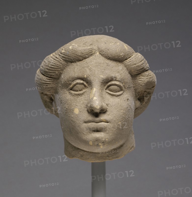 Head of a Man; Tarentum, Taras, South Italy; 425 - 400 B.C; Terracotta; 13.5 × 13.8 cm, 5 5,16 × 5 7,16 in