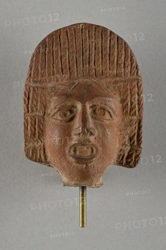 Lamp Fragment, Handle Ornament, Greece, Corinth, 1st century; Terracotta; 5.4 × 4 cm, 2 1,8 × 1 9,16 in