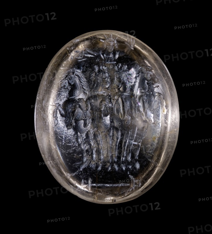 Engraved Gem; 5th - 7th century; Smoky Quartz; 1.3 x 1.1 x 0.5 cm, 1,2 x 7,16 x 3,16 in