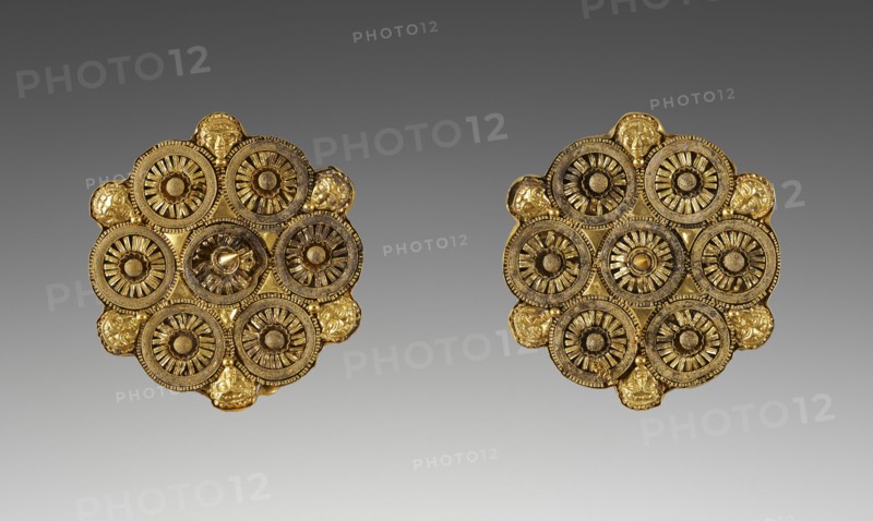 Pair of Disk Earrings; Etruria; late 6th century B.C; Gold; 4.8 cm, 1 7,8 in