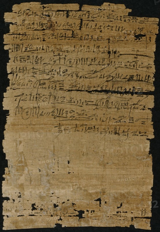 Fragment with Text and Vignettes; Egypt; 1200 - 1085 B.C; Papyrus and ink; 32.5 × 21.5 cm, 12 13,16 × 8 7,16 in