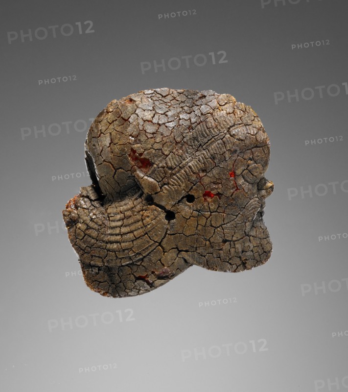 Pendant: Satyr Head in Profile; Italy; 525 - 480 B.C; Amber; 65 × 68 × 35 mm, 2 9,16 × 2 11,16 × 1 3,8 in