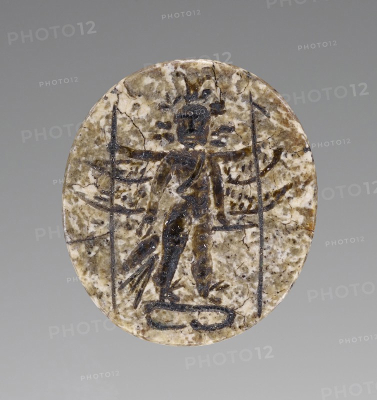 Engraved Gem, Roman Empire; 2nd - 4th century; Serpentine?, granite with feldspar, quartz, mica?; 1.3 x 1.2 x 0.3 cm