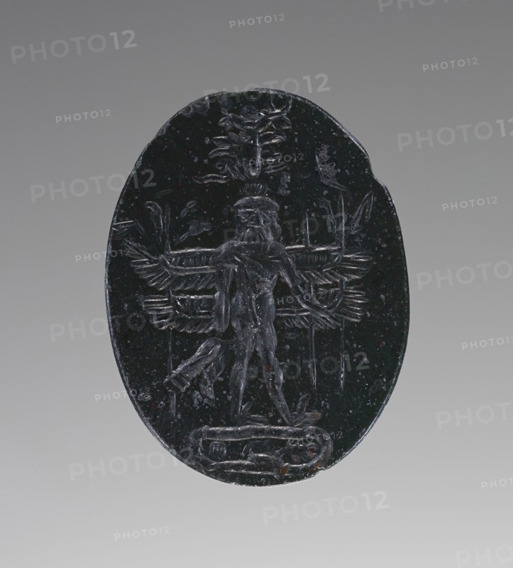 Engraved Gem, Roman Empire; 2nd - 4th century; Bloodstone; 2.1 x 1.6 cm, 13,16 x 5,8 in