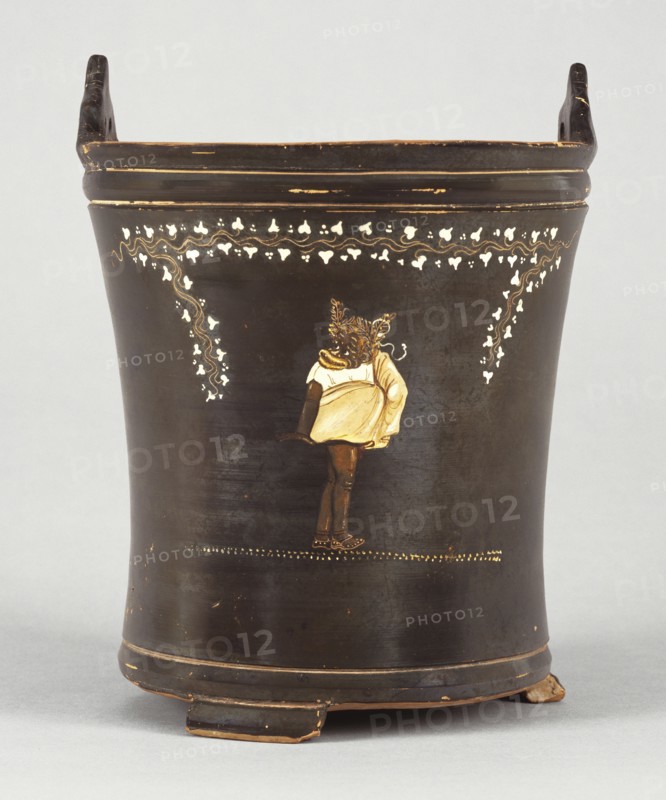 Vessel with a Comic Actor; Attributed to the Workshop of the Konnakis Painter, Greek, Gnathia, active about 375 - 350 B.C