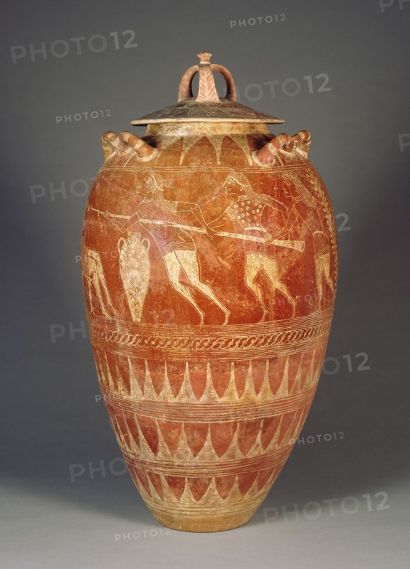 Lidded Storage Jar with the Blinding of Polyphemus; Etruria; 650 - 625 B.C; Terracotta; 100.7 × 56 cm, 39 5,8 × 22 1,16 in