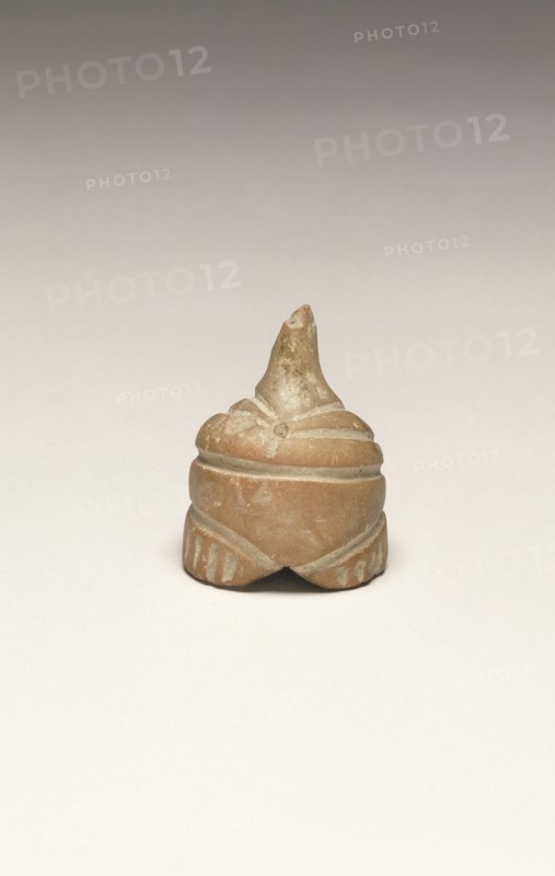 Standing Female Figure with Conical Head; Thessaly?, Greece; 6th - 5th millennium B.C; Terracotta; 4.7 x 3.5 cm