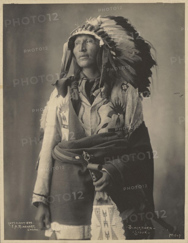 Blackhorn, Sioux; Adolph F. Muhr, American, died 1913, Frank A. Rinehart, American, 1861 - 1928, 1899; Platinum print