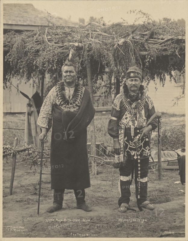 Chief Push-E-To-Neke-Qua and 2nd Chief Joe Tyson, Fox Tribe of Iowa; Adolph F. Muhr, American, died 1913, Frank A. Rinehart