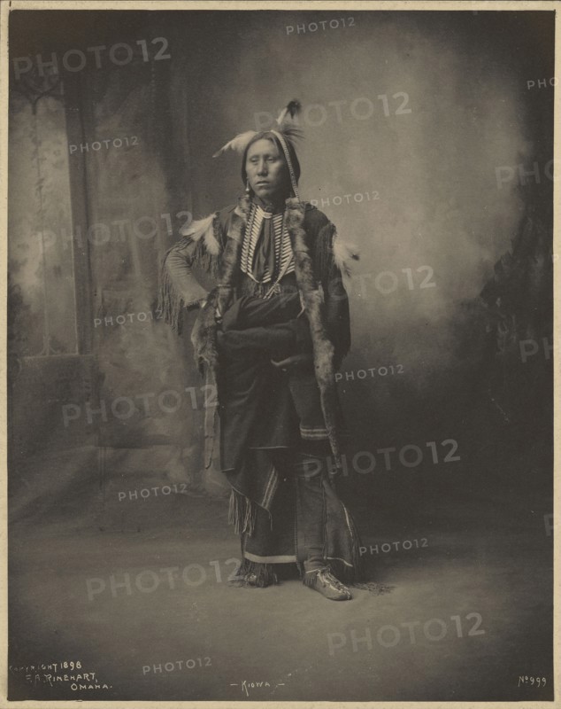 Kiowa Male; Adolph F. Muhr, American, died 1913, Frank A. Rinehart, American, 1861 - 1928, 1898; Platinum print; 23.3 x 18.4