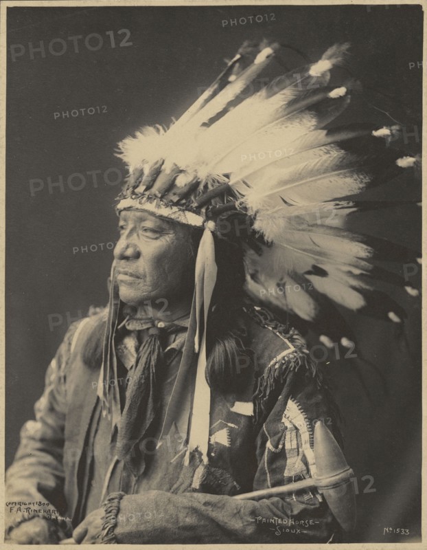 Painted Horse, Sioux; Adolph F. Muhr, American, died 1913, Frank A. Rinehart, American, 1861 - 1928, 1899; Platinum print