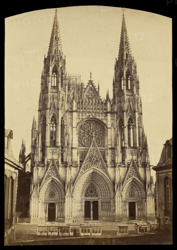 St. Ouen Cathedral, Rouen; Bisson Frères, French, active 1840 - 1864, Rouen, France; about 1858; Albumen silver print