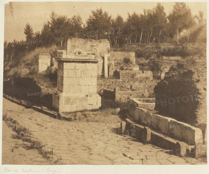 Street of Tombs, Pompeii; Firmin Eugène Le Dien, French, 1817 - 1865, Possibly printed by Gustave Le Gray, French, 1820 - 1884