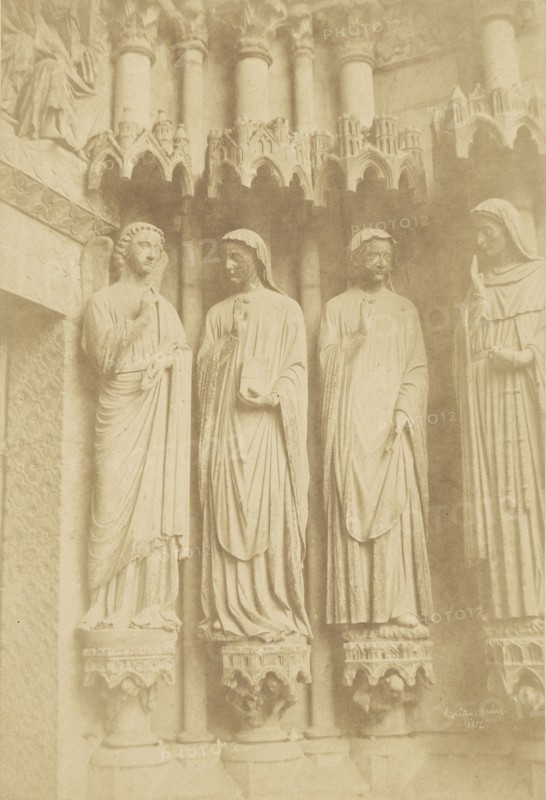 Ébrasement de droite: l'Announciation et la Visitation; Henri Le Secq, French, 1818 - 1882, Amiens, France; 1852; Salted paper