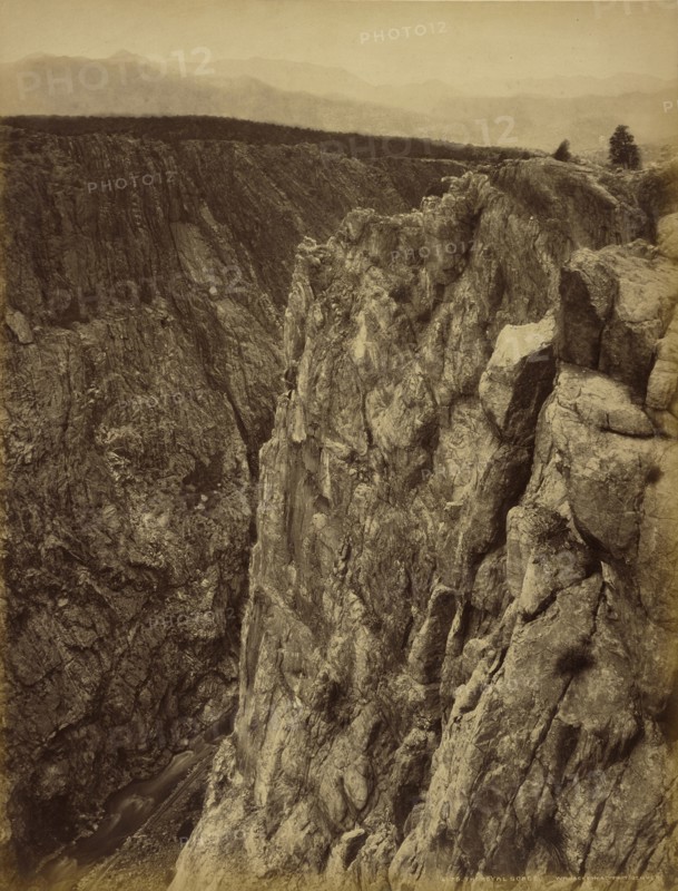 The Royal Gorge; William Henry Jackson, American, 1843 - 1942, about 1880; Albumen silver print