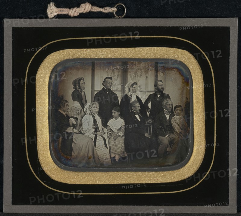 Group Portrait of Ten Eynard-Lullin Family Members and Friends; Jean-Gabriel Eynard, Swiss, 1775 - 1863, 1849; Daguerreotype