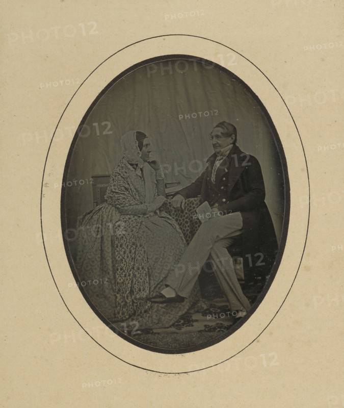 Jean-Gabriel Eynard and Mme. Eynard-Lullin; Jean-Gabriel Eynard, Swiss, 1775 - 1863, about 1843; Daguerreotype