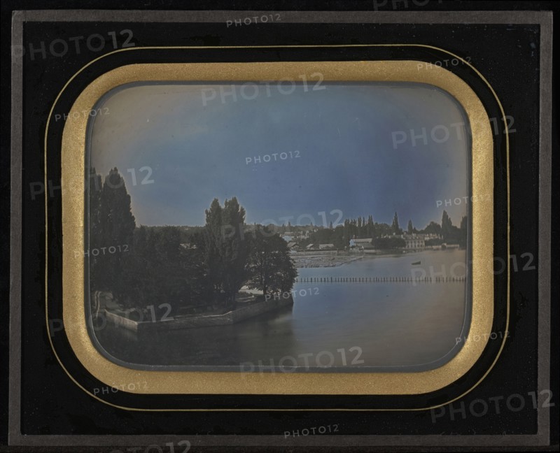Cityscape of Geneva; Jean-Gabriel Eynard, Swiss, 1775 - 1863, about 1847; Daguerreotype, hand-colored