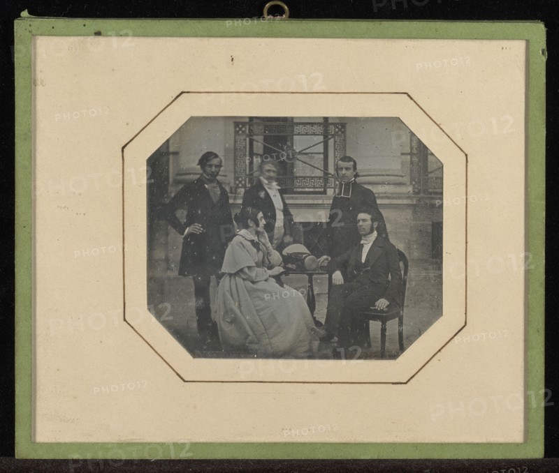Group portrait of five members of the Circle of Eynard-Lullin; Jean-Gabriel Eynard, Swiss, 1775 - 1863, about 1850