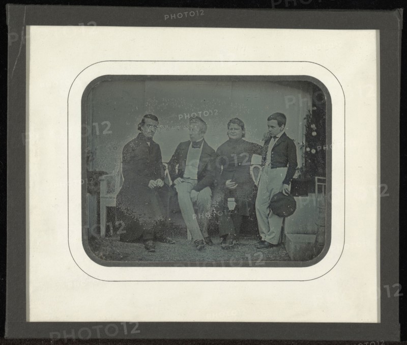 Group portrait of four members of the Circle of Eynard-Lullin; Jean-Gabriel Eynard, Swiss, 1775 - 1863, August 1845