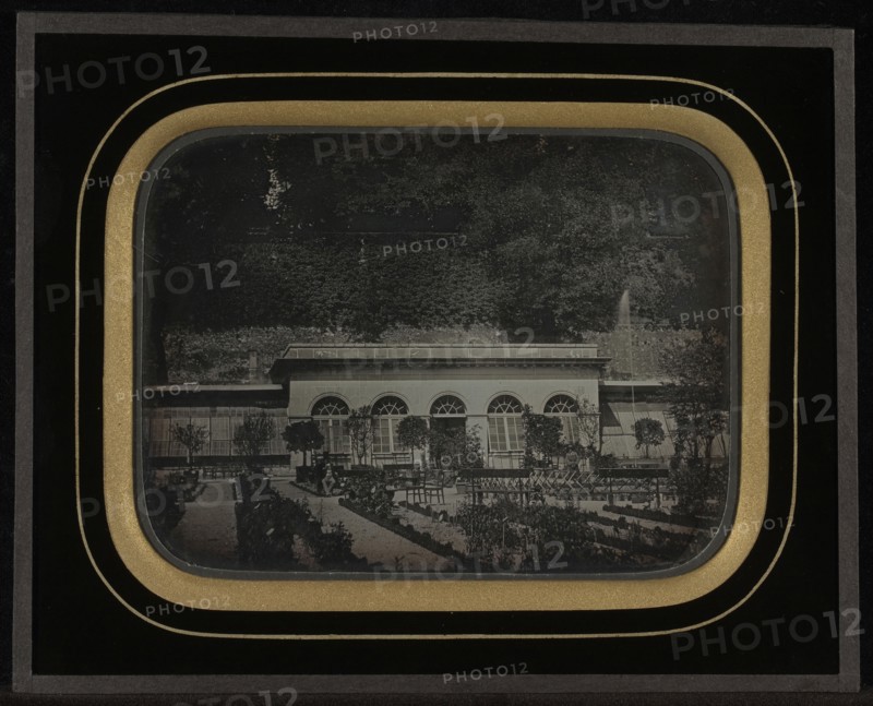 The Orangery in the Botanical Garden, Geneva; Jean-Gabriel Eynard, Swiss, 1775 - 1863, about 1850; Daguerreotype