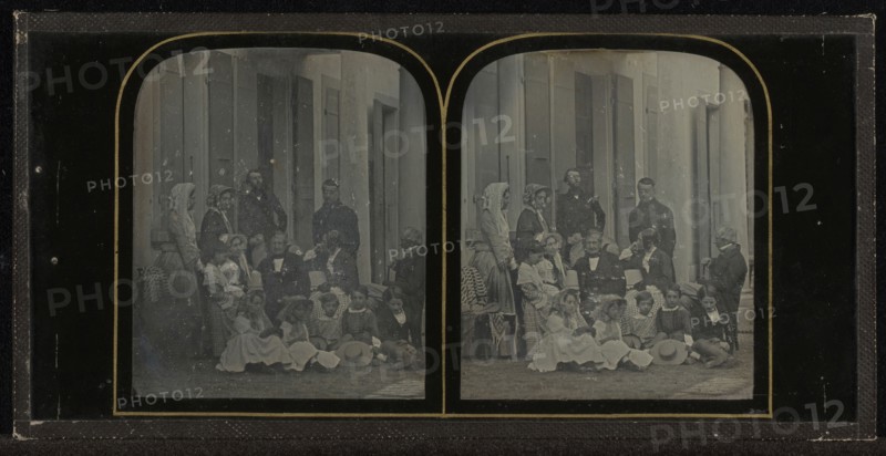 Group portrait of fourteen members of the Circle of Eynard-Lullin; Jean-Gabriel Eynard, Swiss, 1775 - 1863, about 1852