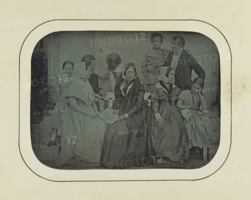 Group portrait of nine Eynard-Lullin family members; Jean-Gabriel Eynard, Swiss, 1775 - 1863, about 1851; Daguerreotype