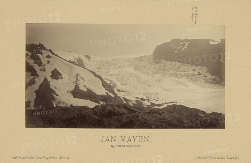 Jan Mayen, Kjerulf-Gletscher;, Linienschiffs-Lieutenant, Richard Basso, German ?, active 1882 - 1883, Jan Mayen, Norway; 1882