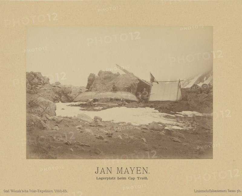 Jan Mayen, Lagerplatz beim Cap Traill;, Linienschiffs-Lieutenant, Richard Basso, German ?, active 1882 - 1883, Jan Mayen