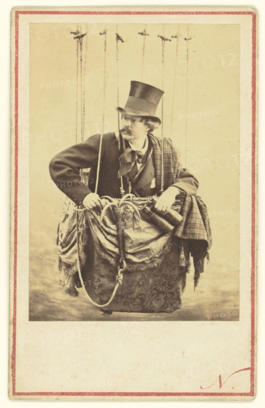 Self-Portrait as an Aeronaut; Nadar, Gaspard Félix Tournachon, French, 1820 - 1910, about 1863; Albumen silver print