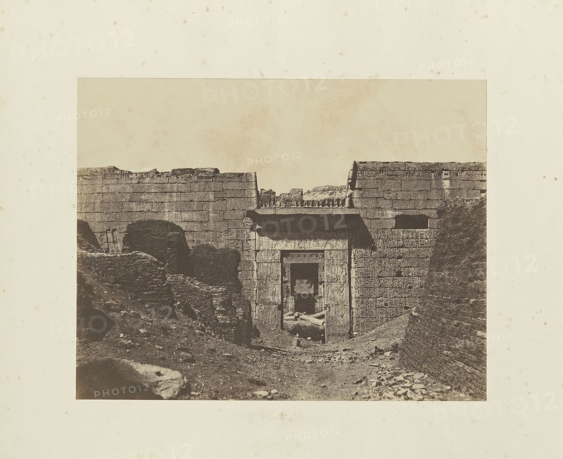 The Temple of Ramesses III, Medinet Habu; John Beasly Greene, American, born France, 1832 - 1856, 1855; Salted paper print