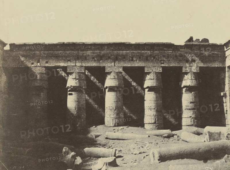 Court of the Temple of Ramesses III, Medinet Habu; John Beasly Greene, American, born France, 1832 - 1856, 1853 - 1854; Salted