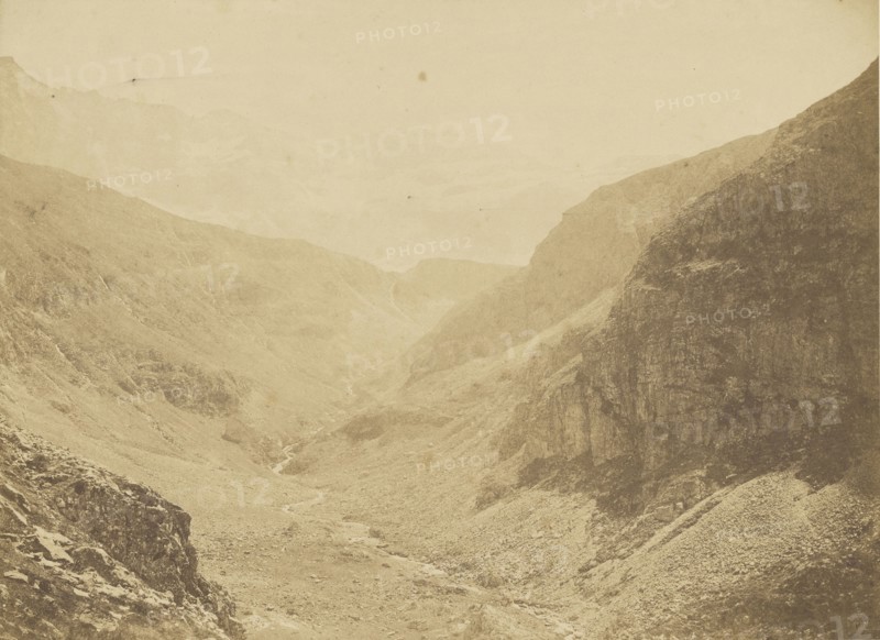Cirque d'Estaubé; Vicomte Joseph de Vigier, French, 1821 - 1862, Pyrenees, France; about 1853; Salted paper print; 26.8 × 36.7