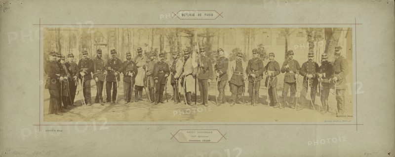 Garde Nationale, 190e Bataillon, Commandant Geant; André Adolphe-Eugène Disdéri, French, 1819 - 1889, Paris, France; 1870