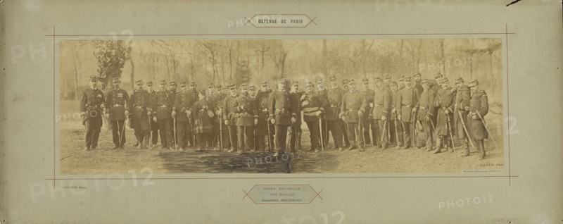 Garde Nationale, 144e Bataillon, Commandant Chatenoud; André Adolphe-Eugène Disdéri, French, 1819 - 1889, Paris, France; 1870