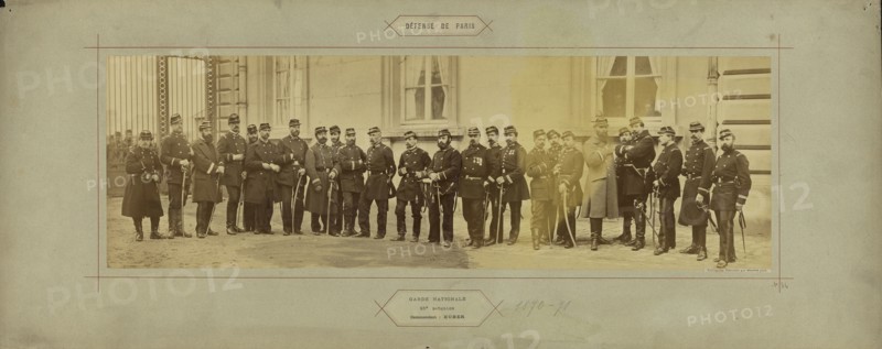 Garde Nationale, 95e Bataillon, Commandant: Huber; André Adolphe-Eugène Disdéri, French, 1819 - 1889, Paris, France; 1870