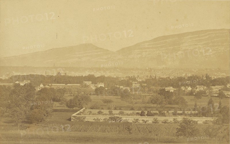 Geneve, vue generale, prise du Petit-Saconnex; V. Muzet, French, active 1860s, Geneva, Switzerland; 1860 - 1865; Albumen silver