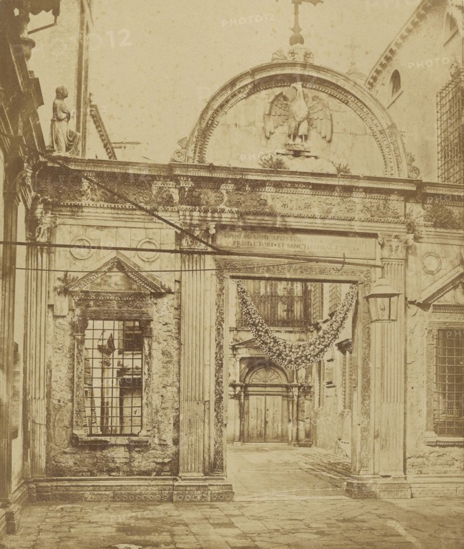 Facade of large building with archway; Domenico Bresolin, Italian, active Venice, Italy 1850s, and Carlo Ponti Italian, born