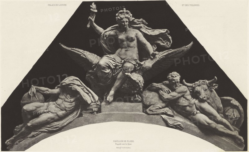 Pavillon de Flore, Façade sur le Quai, Édouard Baldus, French, born Germany, 1813 - 1889, Paris, France; about 1868