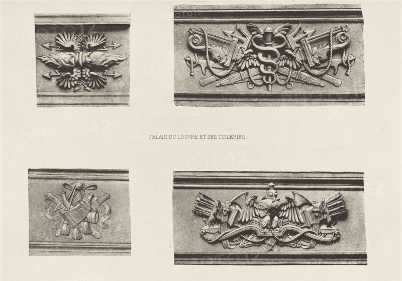 Tuileries, Façade sur la Cour, Édouard Baldus, French, born Germany, 1813 - 1889, Paris, France; about 1868; Heliogravure
