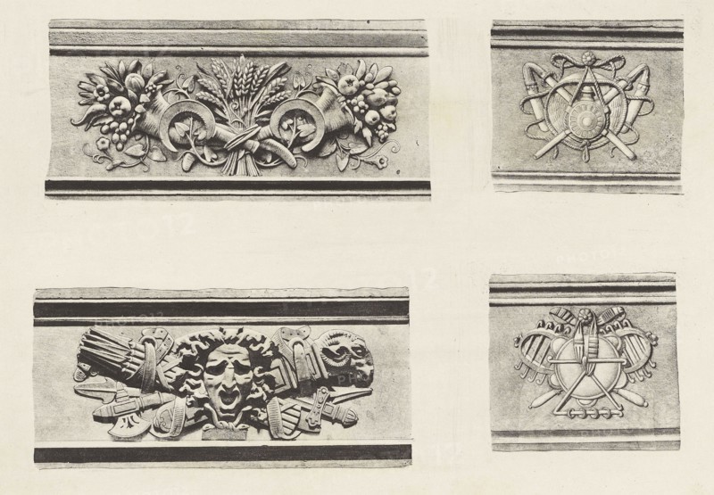 Tuileries, Façade sur la Cour, Édouard Baldus, French, born Germany, 1813 - 1889, Paris, France; about 1868; Heliogravure