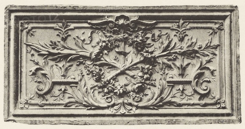 Ministère d'État, Panneau de Porte, Édouard Baldus, French, born Germany, 1813 - 1889, Paris, France; about 1868; Heliogravure