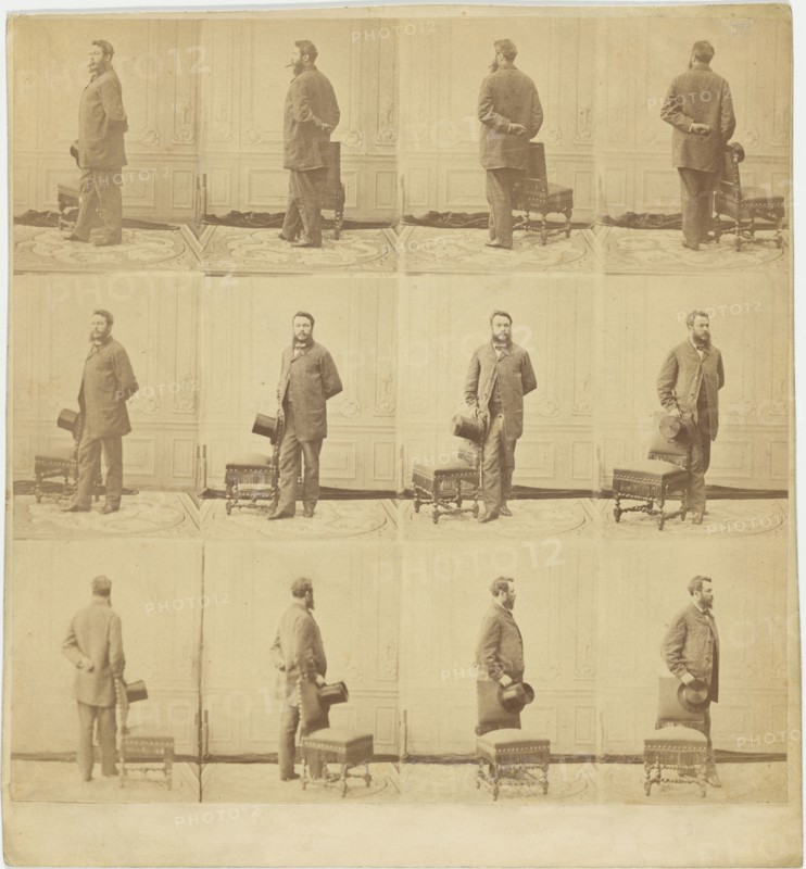 Adrien Tournachon, self portrait, multiple images; Adrien Alban Tournachon, French, 1825 - 1903, about 1858; Albumen silver
