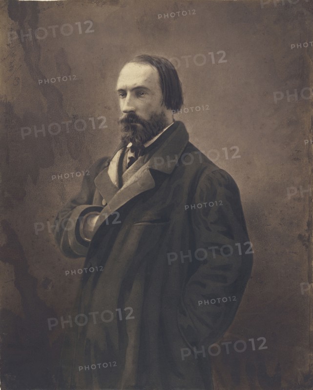 Auguste Vacquerie; Nadar, Gaspard Félix Tournachon, French, 1820 - 1910, 1861 - 1865; Salted paper print with paint