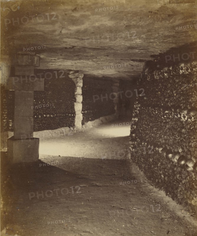 View in Catacombs; Nadar, Gaspard Félix Tournachon, French, 1820 - 1910, 1861; Albumen silver print