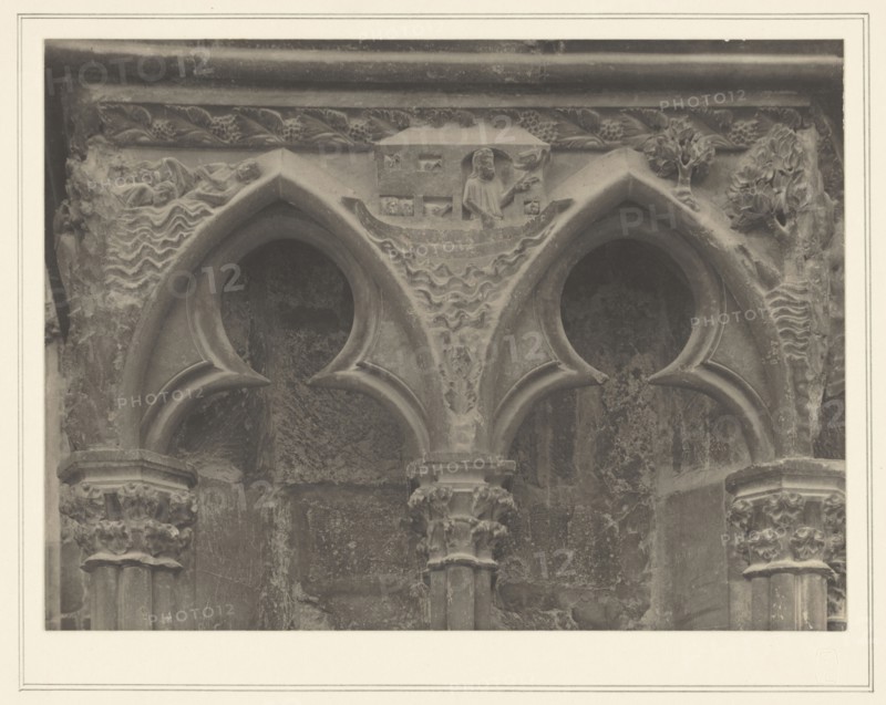 Bourges Cathedral France - Sculpture on West Front - Noah and the Ark; Frederick H. Evans, British, 1853 - 1943, 1899; Platinum