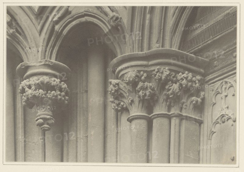 Lincoln Cathedral, Capitals of Southeast Porch; Frederick H. Evans, British, 1853 - 1943, 1895; Platinum print; 11.7 x 16.9 cm