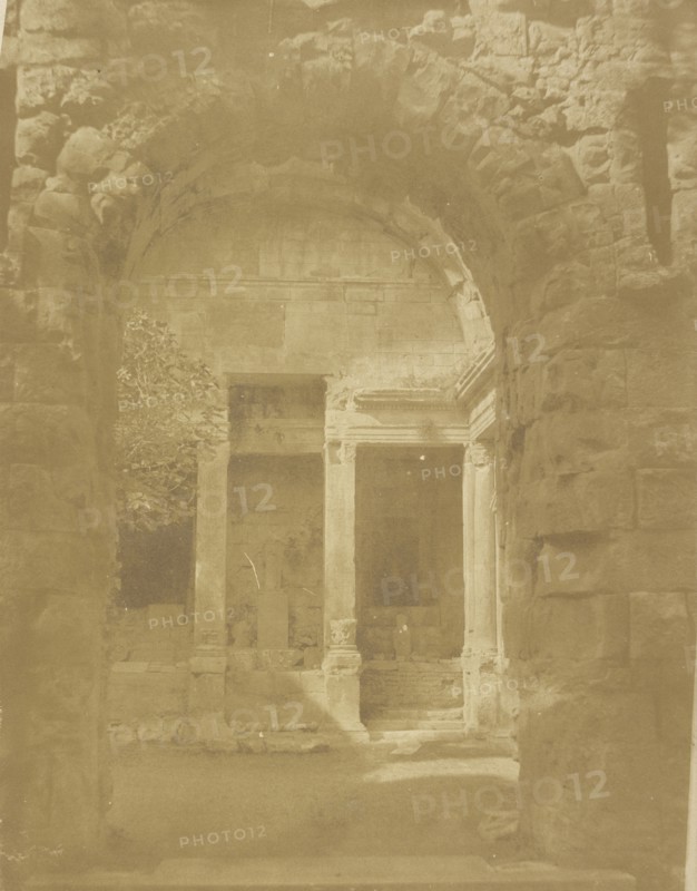 View of an antique inner courtyard in Nîmes; Pierre-Émile-Joseph Pécarrère, French, 1816 - 1904, Nîmes, France; 1851; Salted