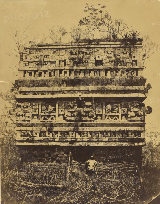 Chichén-Itzá: Right Wing of the Nun's Palace; Désiré Charnay, French, 1828 - 1915, 1860; Albumen silver print